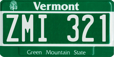 VT license plate ZMI321