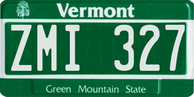 VT license plate ZMI327