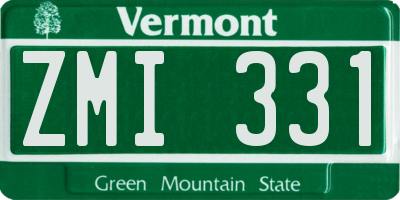 VT license plate ZMI331