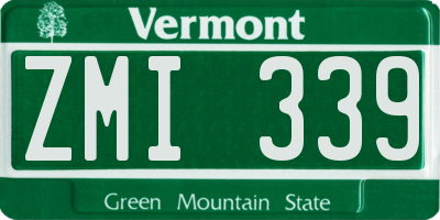 VT license plate ZMI339