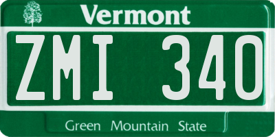 VT license plate ZMI340