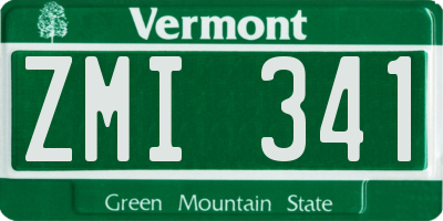 VT license plate ZMI341