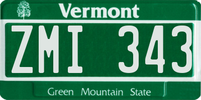 VT license plate ZMI343