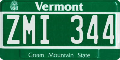 VT license plate ZMI344