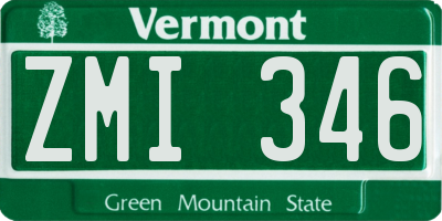 VT license plate ZMI346