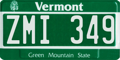 VT license plate ZMI349