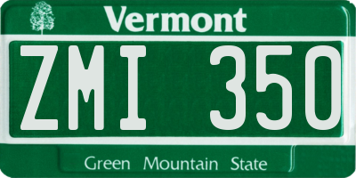VT license plate ZMI350