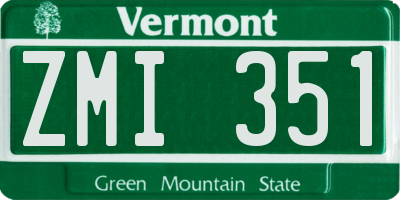 VT license plate ZMI351