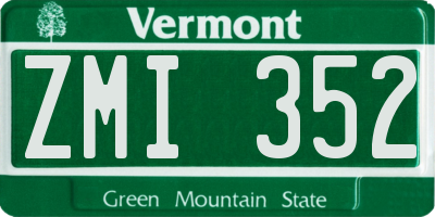 VT license plate ZMI352