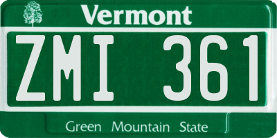 VT license plate ZMI361