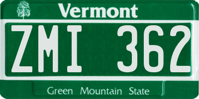 VT license plate ZMI362
