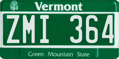 VT license plate ZMI364