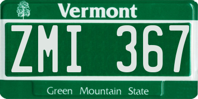 VT license plate ZMI367
