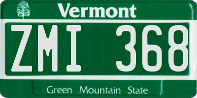 VT license plate ZMI368