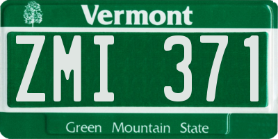 VT license plate ZMI371