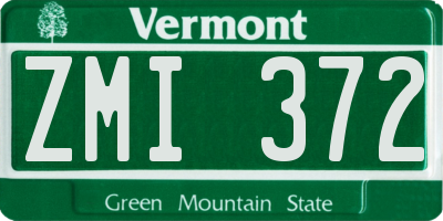 VT license plate ZMI372