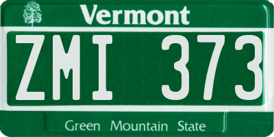 VT license plate ZMI373