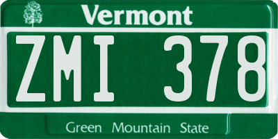 VT license plate ZMI378