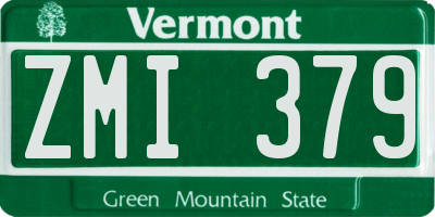 VT license plate ZMI379