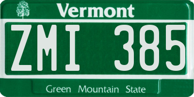 VT license plate ZMI385