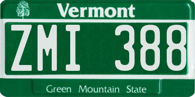 VT license plate ZMI388