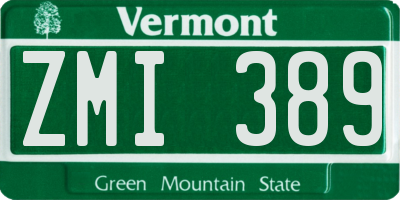 VT license plate ZMI389