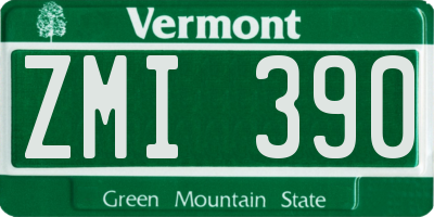 VT license plate ZMI390