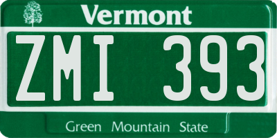 VT license plate ZMI393