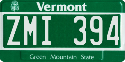 VT license plate ZMI394