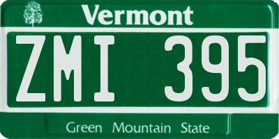 VT license plate ZMI395
