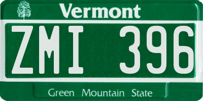 VT license plate ZMI396