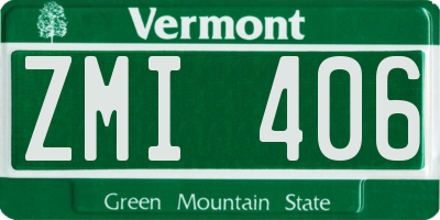 VT license plate ZMI406