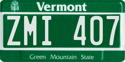VT license plate ZMI407