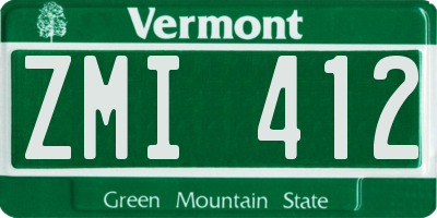 VT license plate ZMI412