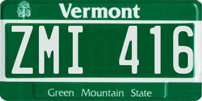 VT license plate ZMI416