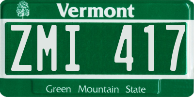 VT license plate ZMI417