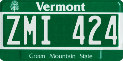 VT license plate ZMI424