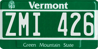 VT license plate ZMI426
