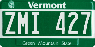 VT license plate ZMI427