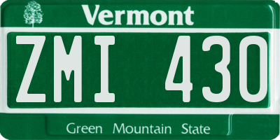 VT license plate ZMI430