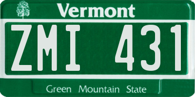 VT license plate ZMI431