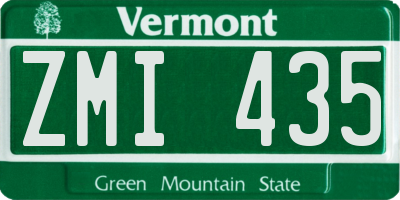 VT license plate ZMI435