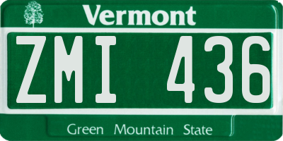 VT license plate ZMI436