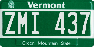 VT license plate ZMI437