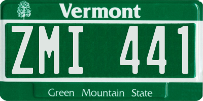 VT license plate ZMI441