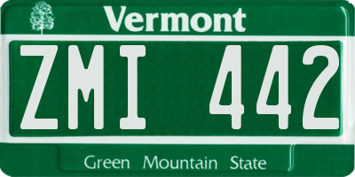 VT license plate ZMI442