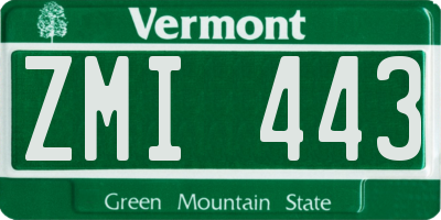 VT license plate ZMI443