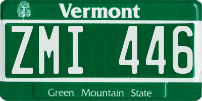 VT license plate ZMI446
