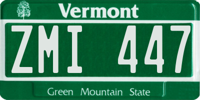 VT license plate ZMI447