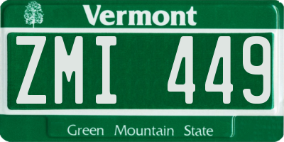 VT license plate ZMI449